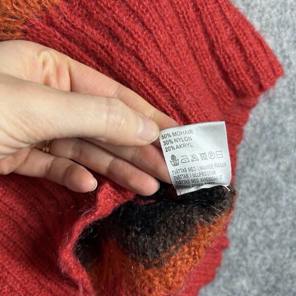 Vintage Zoul Sweater Vest Womens Large Multicolored Cheveron Hippie Mohair - Picture 8 of 8